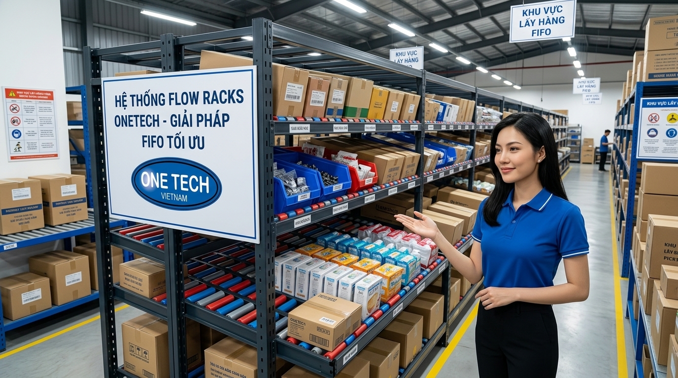 Kệ Flow racks Ninh Bình giúp tối ưu diện tích kho và khu picking