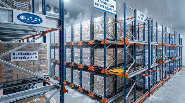 Kệ Radio Shuttle trong kho lạnh và kho mát lưu trữ pallet