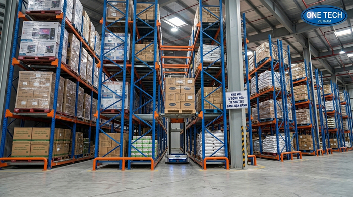 Tổng quan hệ thống kệ Radio Shuttle Ninh Bình trong kho pallet