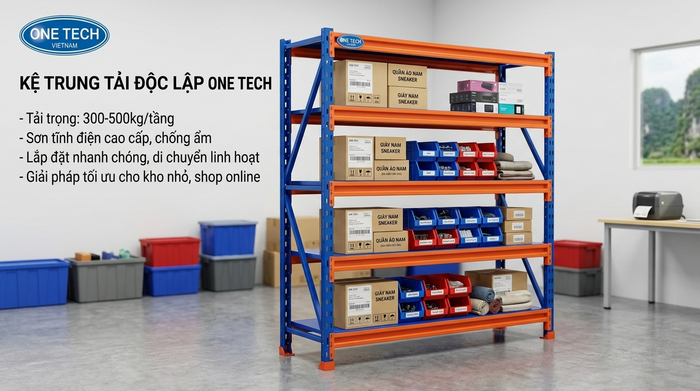 Kệ trung tải độc lập cho kho và cửa hàng Kệ trung tải độc lập phù hợp kho nhỏ tại Ninh Bình