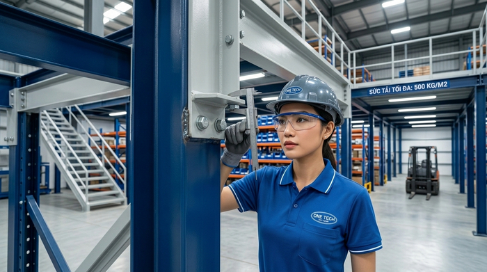 Kiểm tra an toàn kệ sàn mezzanine trong kho