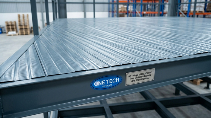 Mặt sàn tôn gân của kệ mezzanine chịu tải