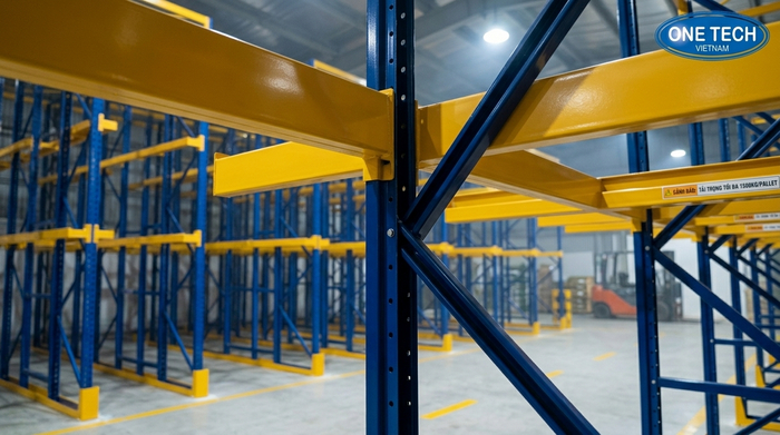 Bề mặt sơn kệ drive in hạn chế gỉ sét trong môi trường kho ẩm Bề mặt sơn kệ drive in hạn chế gỉ sét trong môi trường kho ẩm