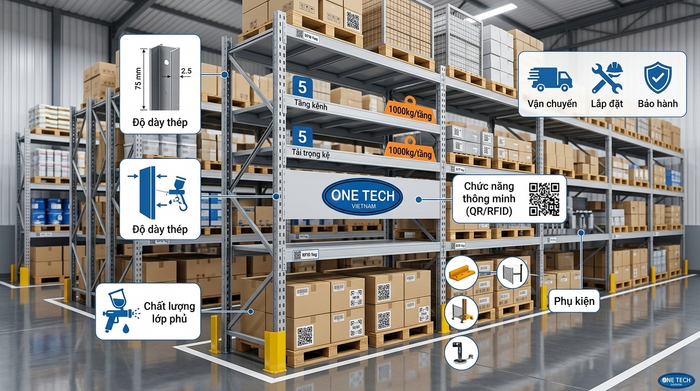 Báo giá kệ kho thông minh theo tải trọng và mặt bằng Các yếu tố ảnh hưởng đến báo giá kệ kho thông minh Ninh Bình