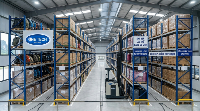 Bố trí kệ narrow aisle cho kho hàng du lịch tại Ninh Bình