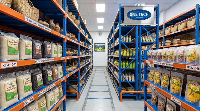 Kệ narrow aisle cho kho nông sản đóng kiện tại Ninh Bình