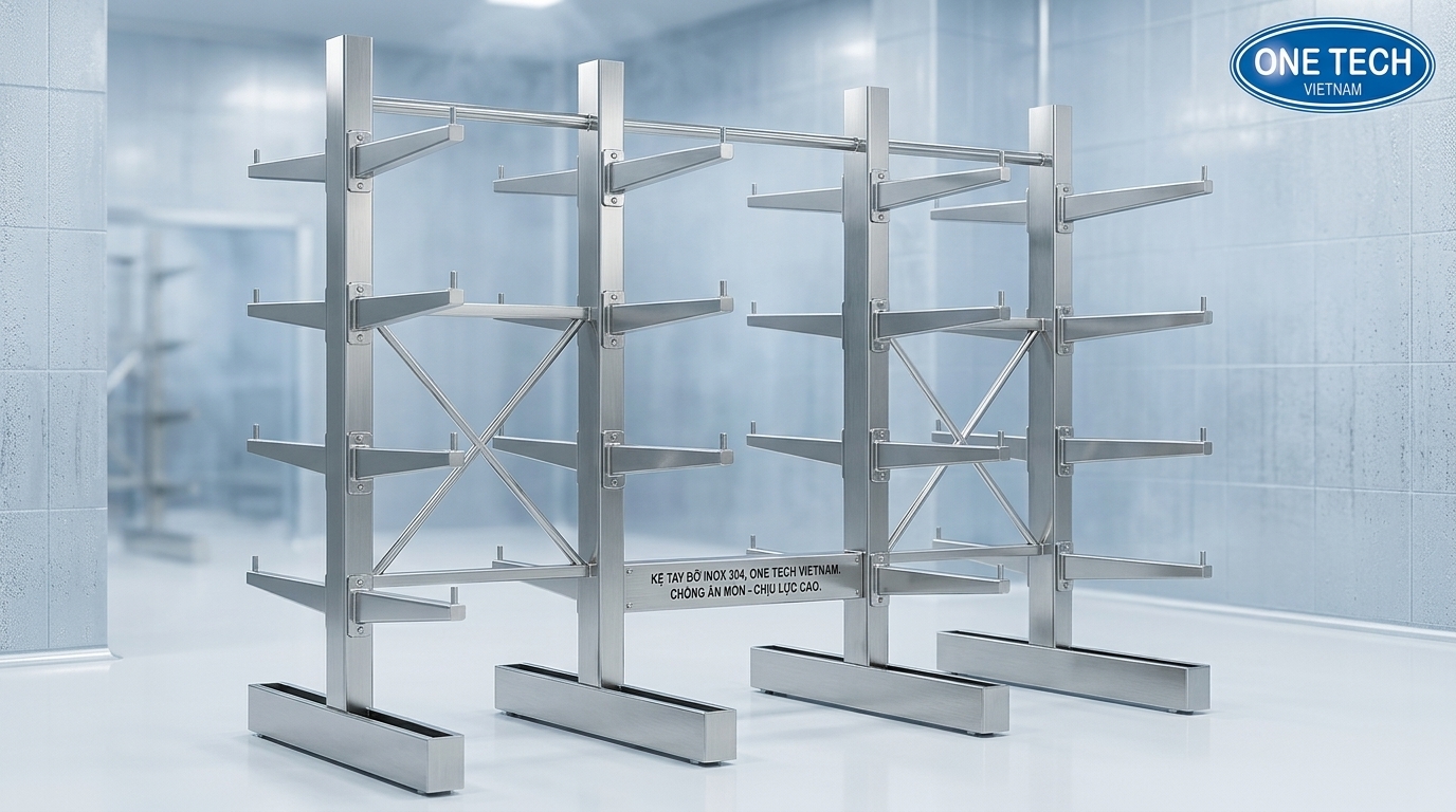 Kệ tay đỡ inox Ninh Bình Kệ tay đỡ inox Ninh Bình phù hợp môi trường ẩm và kho cần vệ sinh