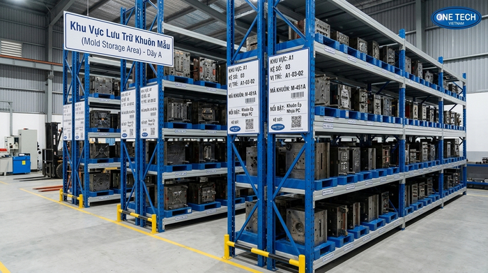 Mã hóa vị trí kệ khuôn trong kho Mã hóa vị trí lưu trữ trên kệ khuôn giúp kiểm kê nhanh