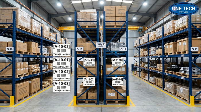 Mã vị trí trên kệ kho trung chuyển giúp giảm nhầm lẫn