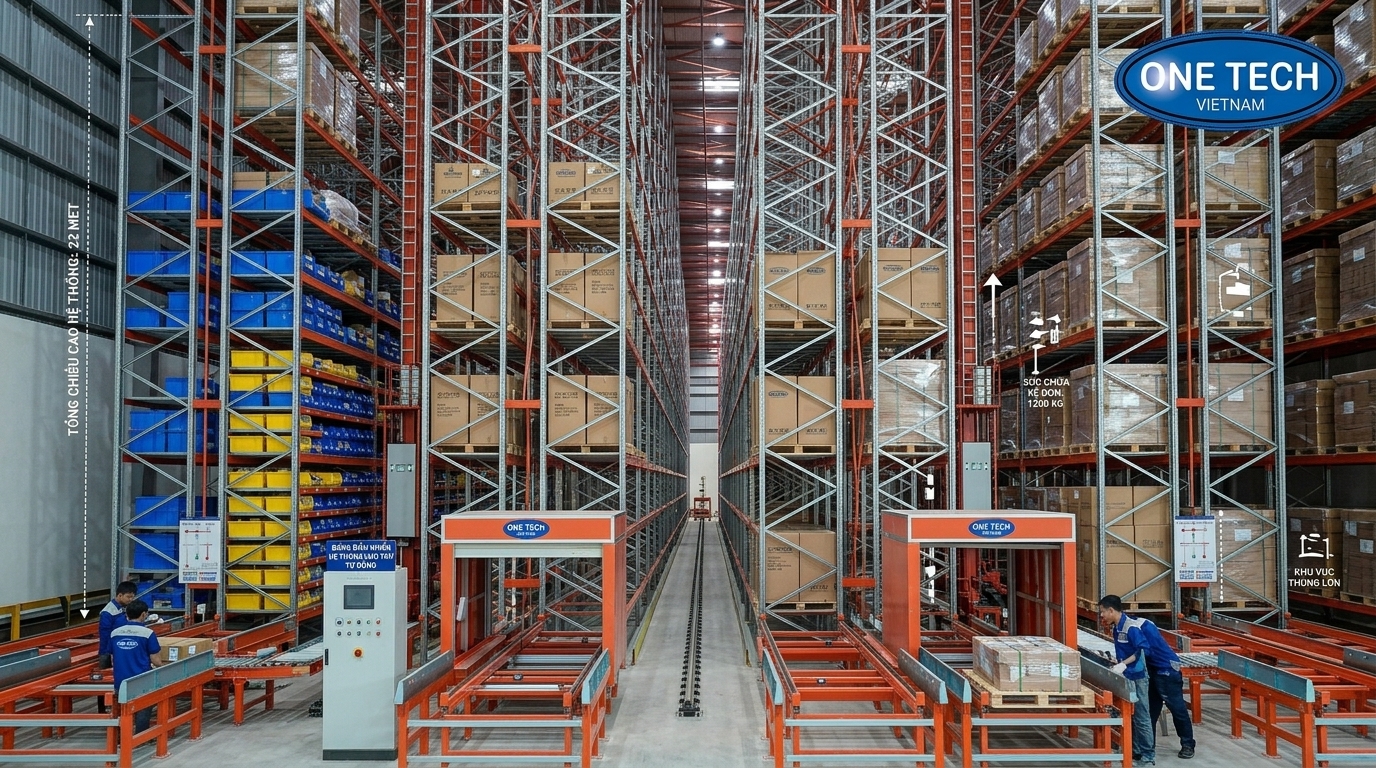 Thiết kế kệ kho ASRS theo tải trọng và chiều cao Thiết kế kệ kho ASRS theo tải trọng và chiều cao kho