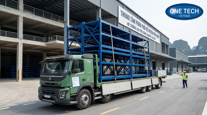 Vận chuyển kệ khuôn an toàn bằng xe chuyên dụng Vận chuyển kệ khuôn bằng xe chuyên dụng đến kho xưởng Ninh Bình