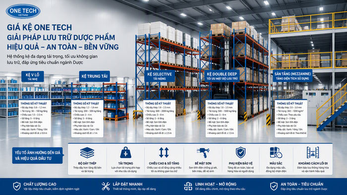 Các yếu tố ảnh hưởng đến giá kệ kho dược phẩm Ninh Bình
