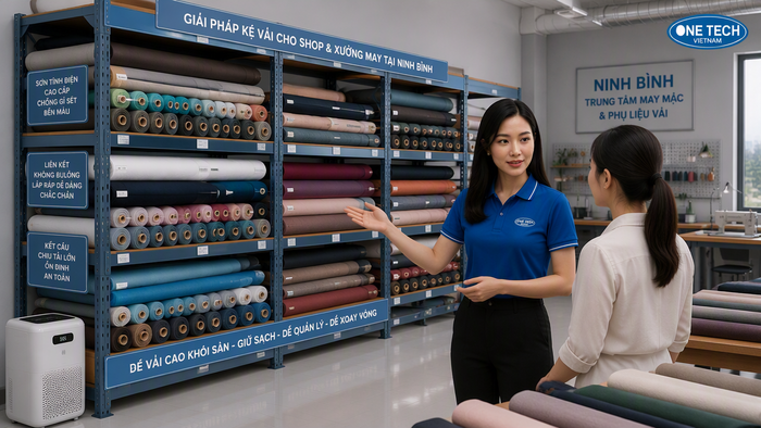 Chọn kệ để vải theo mô hình kinh doanh Giải pháp kệ để vải cho shop và xưởng may tại Ninh Bình