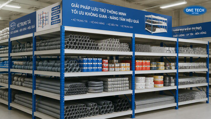 Kệ để ống nước cho kho vật tư điện nước Kệ để ống nước và vật tư nhẹ trong cửa hàng Ninh Bình