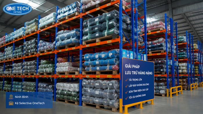 Kệ hạng nặng cho kho vải số lượng lớn Kệ hạng nặng chứa vải theo pallet tại Ninh Bình