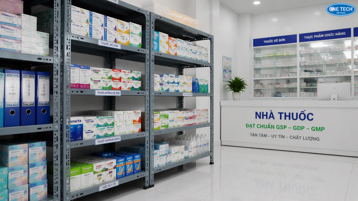 Kệ V lỗ để thuốc cho nhà thuốc tại Ninh Bình