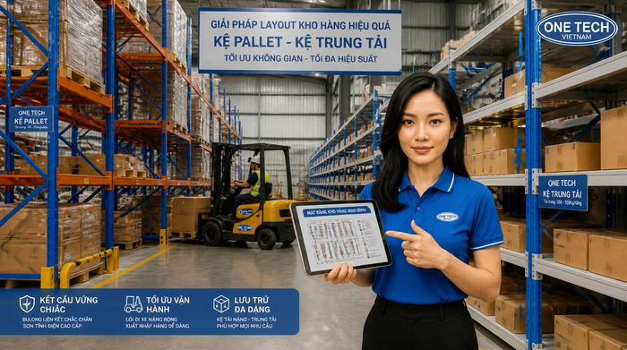 Bố trí layout kệ kho và lối đi xe nâng trong kho Ninh Bình