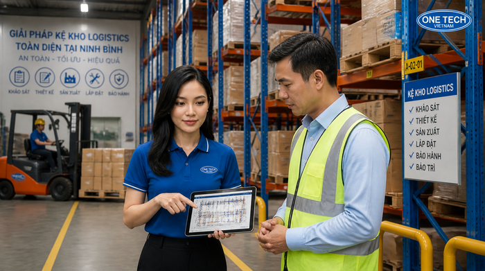 OneTech tư vấn và lắp đặt kệ kho logistics tại Ninh Bình